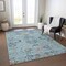 Homeroots 3' X 5' Sky Blue Gray And Charcoal Floral Washable Indoor Outdoor Area Rug 605485 - alternate 5