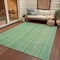 Homeroots 8' X 10' Aqua Beige And Teal Blue Striped Washable Indoor Outdoor Area Rug 616403 - alternate 8