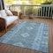 Homeroots 3' X 5' Blue Geometric Washable Indoor Outdoor Area Rug 607434 - alternate 5