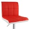 Elama 2 Piece Faux Leather Tufted Bar Stool in Red and White with Chrome Base ELM-742-RED-WHT - alternate 5