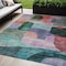 Homeroots 5' X 8' Green Purple And Blue Abstract Washable Indoor Outdoor Area Rug 604367 - alternate 1