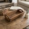 Homeroots 20in Brown Reclaimed Wood Handmade Serving Tray With Handles 724222 - alternate 4
