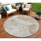 Homeroots 8' Ivory And Beige Round Abstract Washable Indoor Outdoor Area Rug 617634 - alternate 1