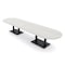 Skutchi Designs Racetrack Conference Table With Power, 48 in W, 168 in L, Ivory HAR-RAC-48X168-DOU.BK-K458-NA - alternate 1