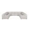 Homeroots Light Gray Italian Leather Power Reclining U Shaped Eight Piece Corner Sectional With Console 632573 - alternate 1