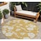 Homeroots 8' Gold Ivory And Brown Round Floral Washable Indoor Outdoor Area Rug 599882 - alternate 7