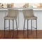 Homeroots Set of Two 30" Gray and Black Faux Leather and Metal Low Back Bar Height Bar Chairs, 2PK 555063 - alternate 4