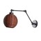 Jonathan Y Lyla 22" 1-Light Mid-Century Vintage Rattan Globe Swing Arm LED Sconce, Dark Brown/Black JYL1604A - alternate 9
