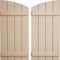 Ekena Millwork Rough Cedar 4 Board Joined Board-n-Batten w/Elliptical Top Faux Wood Shutters, 22W x 40H, PR SHUBJL22X40RCPR - alternate 1