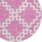 Homeroots 8' Blush And Ivory Round Geometric Washable Indoor Outdoor Area Rug 593752 - alternate 6