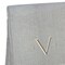 Homeroots 55" X 70" Gray White Herringbone Cotton Blend V Initial Throw Blanket with Tassels Embroidery 655545 - alternate 3