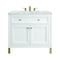 James Martin Vanities Chicago 36 in. Single Vanity, Glossy White, w/ 3 CM Victorian Silver Silestone Top 503-V36-GW-3VSL - alternate 1