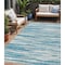 Homeroots 5' X 8' Teal Blue And Ivory Abstract Washable Indoor Outdoor Area Rug 613128 - alternate 1