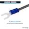 Kable Kontrol Copper and Nylon Butted Seam Spade Terminal, 16-14 AWG, Stud Size # 6, Blue, 100 Pcs, 100PK STNY-1614-6-BL - alternate 3