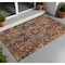 Homeroots 3' X 5' Red Orange and Blue Oriental Washable Non Skid Indoor Outdoor Area Rug 563784 - alternate 1