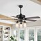 Jonathan Y Lucas 52" 3-Light Rustic Industrial Iron/Wood/Seeded Glass Mobile-App/Remote-Controlled LED Ceiling JYL9614A - alternate 7
