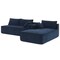 Homeroots 72" Dark Blue Fabric Modular Sleeper Sofa 568306 - alternate 9