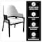 Leisuremod Ethora Collection Modern Wooden Dining Chair in Black Fabric Seat With white top EC22BFW - alternate 7
