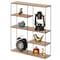 Vintiquewise Rectangular 4-Tier Floating Wall Shelf - Metal and Wood Wall-Mounted Display Shelf - QI004691.SQ - alternate 1