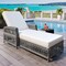 Homeroots 78" Beige Metal Outdoor Chaise Lounge with Beige Cushion 625683 - alternate 4