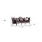 Homeroots 52" Dark Purple Velvet Curved Striped Sofa And Toss Pillows With Platinum Legs 348236 - alternate 5