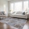Homeroots 9' X 12' Mocha and Blue Abstract Washable Non Skid Indoor Outdoor Area Rug 564249 - alternate 5