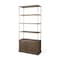 Homeroots 42" Antiqued Brass And Brown Distressed Metal and Solid Wood Four Tier Bookcase with Two Doors 611043 - alternate 2