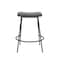 Homeroots Set of Two 26" Gray and Black Fabric and Metal Backless Counter Height Bar Chairs, 2PK 555019 - alternate 4