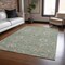 Homeroots 10' X 14' Artichoke Green Ivory And Coral Floral Washable Indoor Outdoor Area Rug 604766 - alternate 4