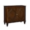 Homeroots 34in Brown Wood Carved Geometric Accent Cabinet With Two Doors 691651 - alternate 5