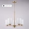 Vaxcel Park Ridge 5-Light Chandelier, Champagne Gold, Frosted White Glass, 21-In. Wide H0325 - alternate 6