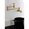 Kingston Brass Wall Mount Pot Filler Faucet with Knurled Handle, Brushed Brass KS8107RKZ - alternate 3