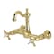 Kingston Brass Two-Handle Wall Mount Bridge Kitchen Faucet, Polished Brass KS2442BEX - alternate 1