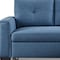 Homeroots 92" Blue Polyester Blend Convertible Futon Sleeper Sofa With Black Legs 544957 - alternate 5