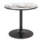 Homeroots 36" Gray Glass and Steel Pedestal Base Round Top Dining Table 720926 - alternate 1