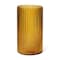Homeroots 11" Amber Glass Ribbed Cylinder Table Vase 608314 - alternate 1