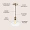 Jonathan Y Wyatt 9.5" Adjustable Drop Pharmacy Metal/Glass LED Pendant, Brass Gold JYL3515A - alternate 8