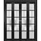 Sartodoors Sliding Closet Double Bi-fold Doors Black Solid Core Modern Interior QUADRO4002DBF-BLK-72 x 84 (4* 18x84) - alternate 1