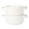 Gibson Elite Earlhart 2 Piece 6 Inch Ribbed Stoneware Soup Bowl Set with Handles in White 750123479M - alternate 1
