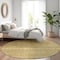 Homeroots 8' Artichoke Green Gold And Beige Round Southwestern Washable Indoor Outdoor Area Rug 615946 - alternate 6