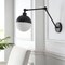 Jonathan Y Alba 7" 1-Light Modern Industrial Adjustable Swing Arm Metal Frosted Glass Globe LED Sconce, Oil Rubb JYL9931B - alternate 7