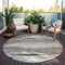 Homeroots 8' Taupe Beige And Ivory Round Abstract Washable Indoor Outdoor Area Rug 612553 - alternate 3