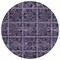 Homeroots 8' Purple Plum And Charcoal Round Medallion Washable Indoor Outdoor Area Rug 589310 - alternate 5
