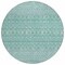 Homeroots 8' Aqua Teal Blue And Ivory Round Tribal Washable Indoor Outdoor Area Rug 582604 - alternate 4