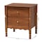 Baxton Studio Hoffman Nightstand with Scalloped Apron and Turned Legs, Walnut Brown 272-14820-ZORO - alternate 5