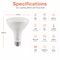 Euri Lighting BR30 LED Flood Bulb, 9W, 810 lm, 65W Eq., 2700K, E26, Dimmable, CEC/JA8, UL EB30-9W5020cec - alternate 2
