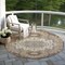 Homeroots 8' Chocolate Beige And Gray Round Oriental Washable Indoor Outdoor Area Rug 596622 - alternate 5