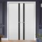 Sartodoors Solid French Double Doors, Planum 0040 White Silk with Black Glass, Wood Solid Panel Frame Trims, C PLANUM0040DD-WS-36 - alternate 1