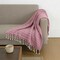 Homeroots 50" X 60" Hot Pink Cotton Woven Chevron Throw Blanket with Fringe 518799 - alternate 5