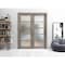 Sartodoors Sliding Closet Frosted Glass Bypass Doors Grey 72x80 (2* 36x80) Solid Core Modern Interior QUADRO4002DBD-NEB-72 - alternate 1